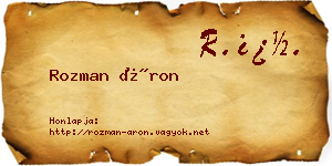 Rozman Áron névjegykártya